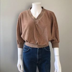 Vintage Terry Cloth Top cropped Beach 60s 70s